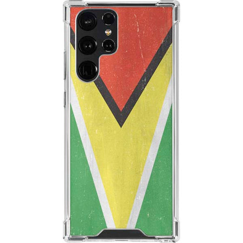 Guyana Flag Distressed Galaxy S24 Ultra Clear Case